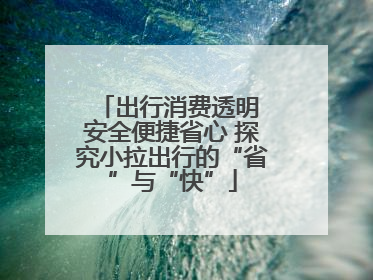 出行消费透明 安全便捷省心 探究小拉出行的“省”与“快”