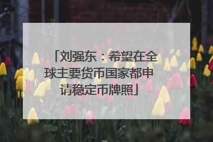 刘强东：希望在全球主要货币国家都申请稳定币牌照