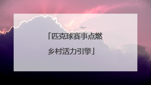 匹克球赛事点燃乡村活力引擎