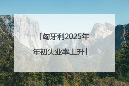 匈牙利2025年年初失业率上升