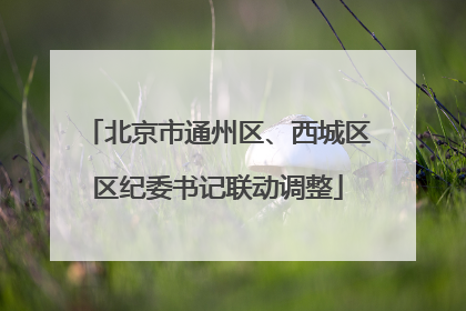 北京市通州区、西城区区纪委书记联动调整