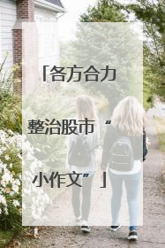 各方合力整治股市“小作文”