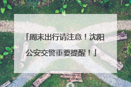 周末出行请注意！沈阳公安交警重要提醒！