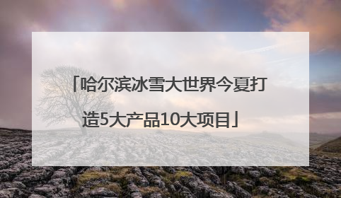 哈尔滨冰雪大世界今夏打造5大产品10大项目