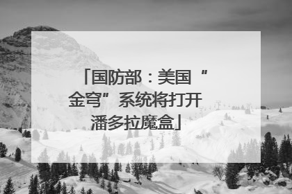 国防部：美国“金穹”系统将打开潘多拉魔盒