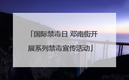 国际禁毒日 邓南街开展系列禁毒宣传活动