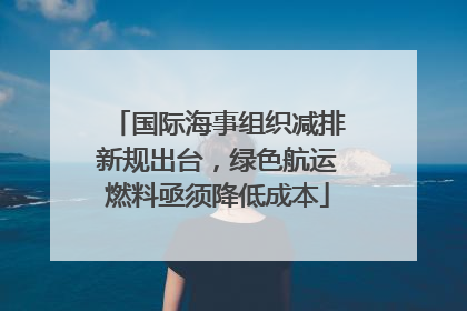 国际海事组织减排新规出台，绿色航运燃料亟须降低成本