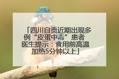 四川自贡近期出现多例“皮蛋中毒”患者 医生提示：食用前高温加热5分钟以上