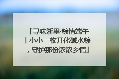 寻味浙里·粽情端午丨小小一枚开化碱水粽，守护那份浓浓乡情