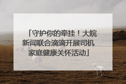 守护你的牵挂！大皖新闻联合滴滴开展司机家庭健康关怀活动