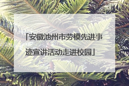 安徽池州市劳模先进事迹宣讲活动走进校园