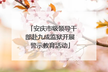 安庆市级领导干部赴九成监狱开展警示教育活动