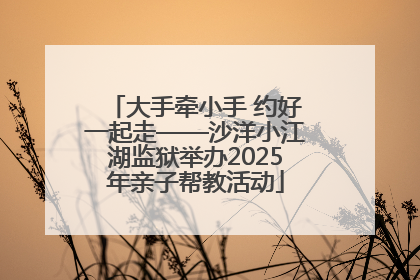 大手牵小手 约好一起走——沙洋小江湖监狱举办2025年亲子帮教活动