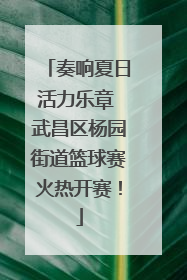 奏响夏日活力乐章 武昌区杨园街道篮球赛火热开赛！