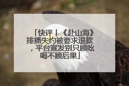 快评丨《赴山海》排播失约被要求退款，平台宣发别只顾吆喝不顾后果