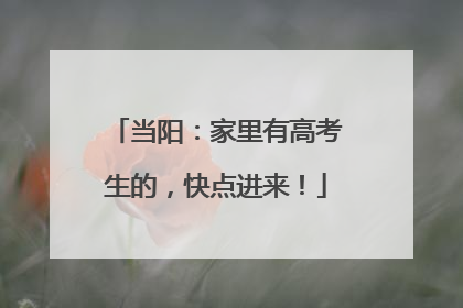 当阳：家里有高考生的，快点进来！