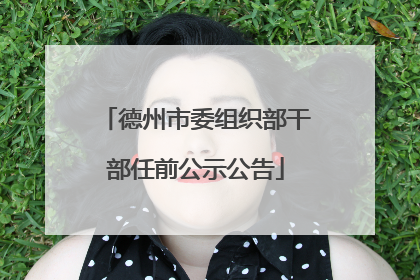 德州市委组织部干部任前公示公告