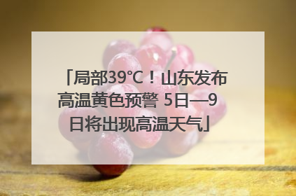 局部39℃！山东发布高温黄色预警 5日—9日将出现高温天气