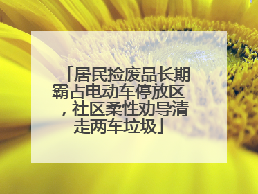 居民捡废品长期霸占电动车停放区，社区柔性劝导清走两车垃圾