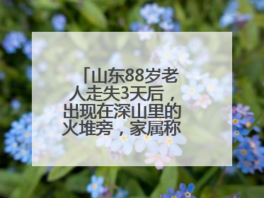 山东88岁老人走失3天后，出现在深山里的火堆旁，家属称老人已无大碍