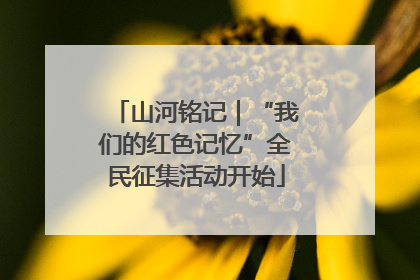 山河铭记｜“我们的红色记忆”全民征集活动开始