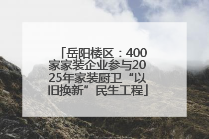 岳阳楼区：400家家装企业参与2025年家装厨卫“以旧换新”民生工程