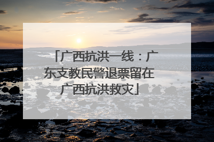 广西抗洪一线：广东支教民警退票留在广西抗洪救灾