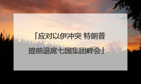 应对以伊冲突 特朗普提前退席七国集团峰会