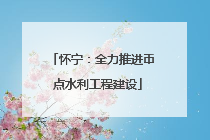 怀宁：全力推进重点水利工程建设