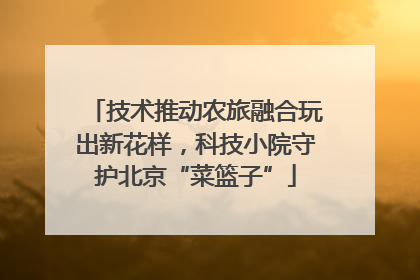 技术推动农旅融合玩出新花样，科技小院守护北京“菜篮子”