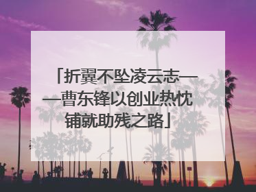 折翼不坠凌云志——曹东锋以创业热忱铺就助残之路