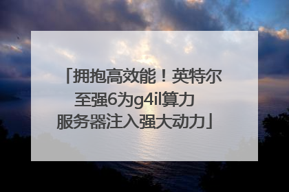 拥抱高效能！英特尔至强6为g4il算力服务器注入强大动力
