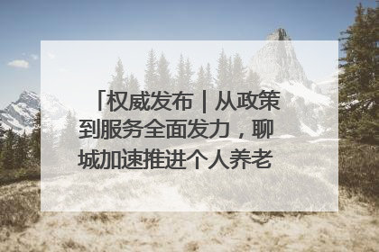 权威发布｜从政策到服务全面发力，聊城加速推进个人养老金制度落地