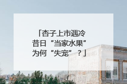 杏子上市遇冷 昔日“当家水果”为何“失宠”？