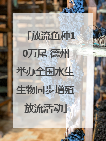 放流鱼种10万尾 德州举办全国水生生物同步增殖放流活动