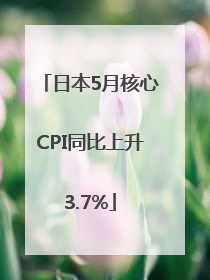 日本5月核心CPI同比上升3.7%