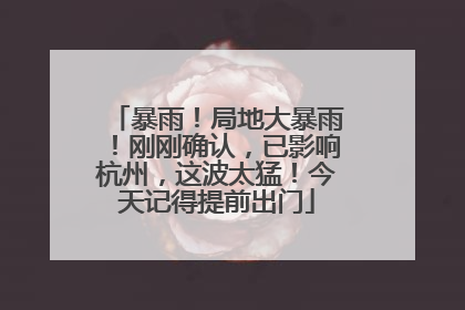 暴雨！局地大暴雨！刚刚确认，已影响杭州，这波太猛！今天记得提前出门