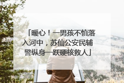 暖心！一男孩不慎落入河中，苏仙公安民辅警纵身一跃硬核救人