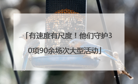 有速度有尺度！他们守护30项90余场次大型活动