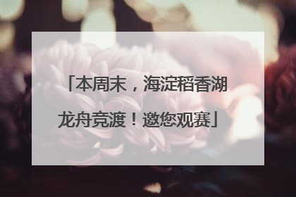 本周末，海淀稻香湖龙舟竞渡！邀您观赛