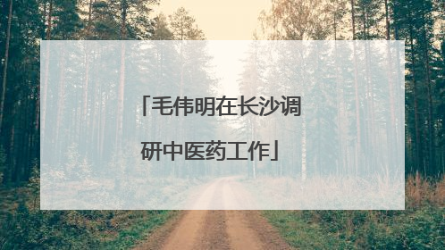 毛伟明在长沙调研中医药工作