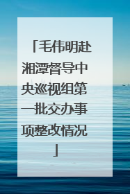 毛伟明赴湘潭督导中央巡视组第一批交办事项整改情况