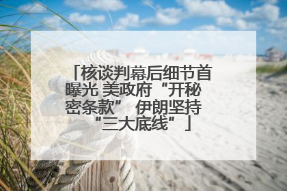 核谈判幕后细节首曝光 美政府“开秘密条款” 伊朗坚持“三大底线”