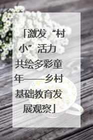 激发“村小”活力 共绘多彩童年——乡村基础教育发展观察