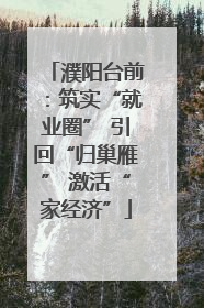 濮阳台前：筑实“就业圈” 引回“归巢雁” 激活“家经济”