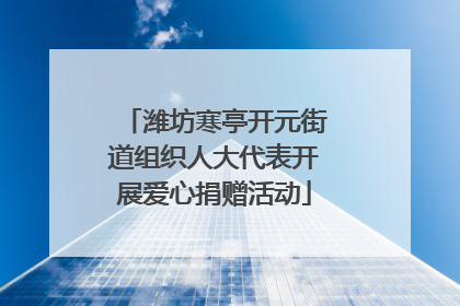 潍坊寒亭开元街道组织人大代表开展爱心捐赠活动