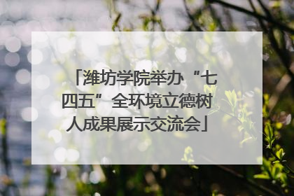 潍坊学院举办“七四五”全环境立德树人成果展示交流会