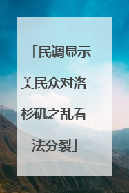 民调显示美民众对洛杉矶之乱看法分裂
