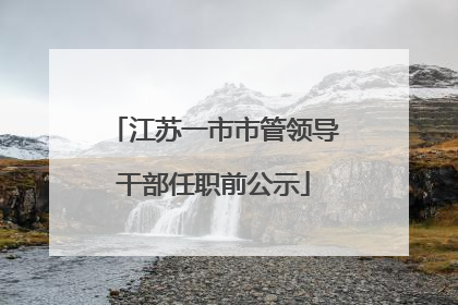 江苏一市市管领导干部任职前公示