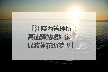 江陵西管理所：高速驿站暖如家 绿波葵花助梦飞